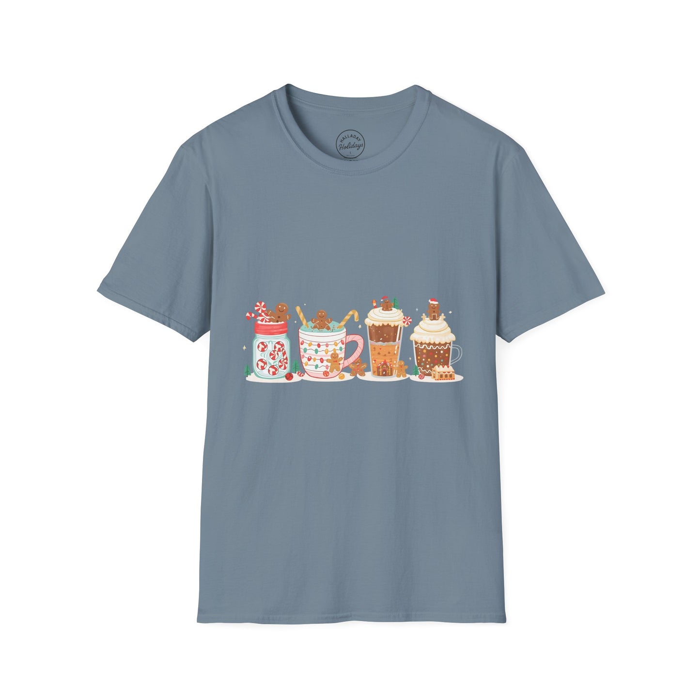 Festive Hot Cocoa T-Shirt | Cozy Winter Apparel, Holiday Gift, Christmas Tee, Cute Mug Design, Unisex Softstyle