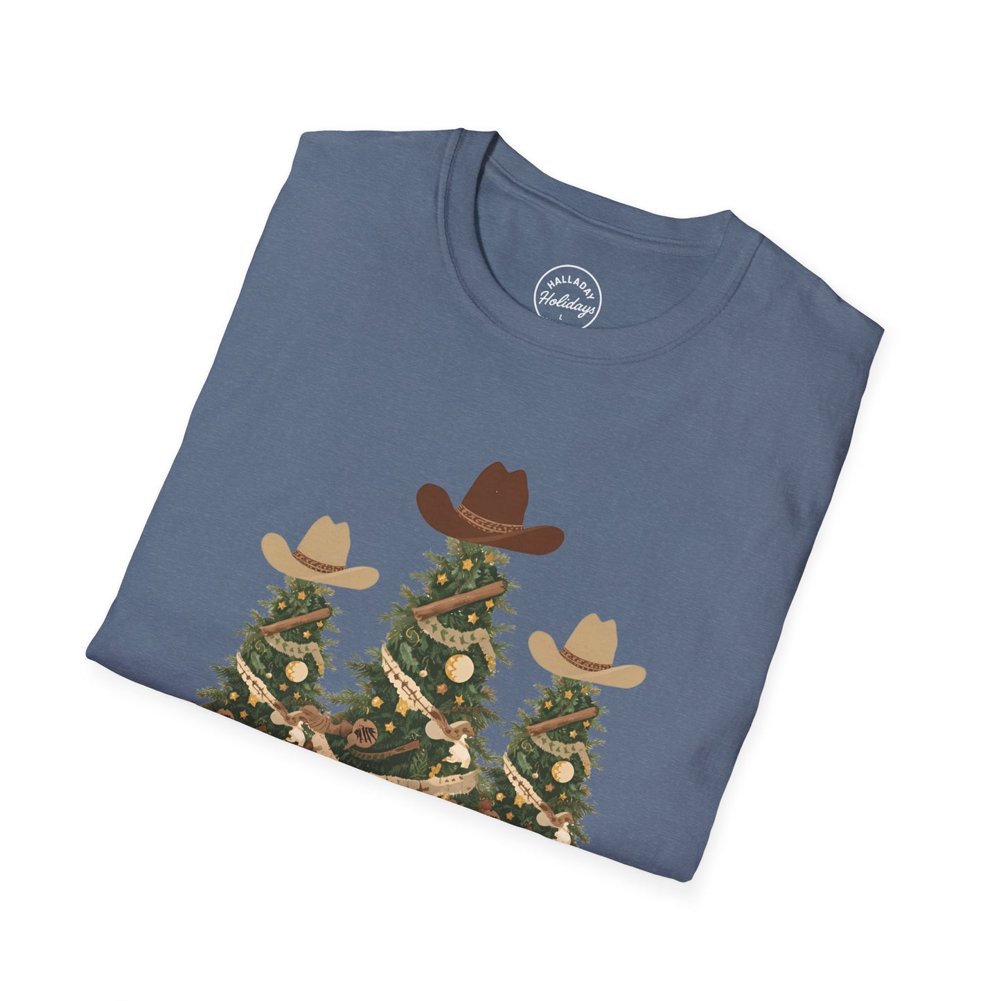 Howdy Christmas Cowboy T-Shirt, Fun Holiday Tee, Unisex Christmas Shirt, Festive Gift for Cowpoke, Holiday Party Wear