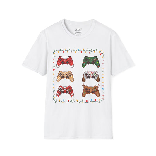 Festive Gamer T-Shirt, Holiday Tee, Video Game Shirt, Christmas Gift, Cozy Casual Top, Unisex Graphic Tee