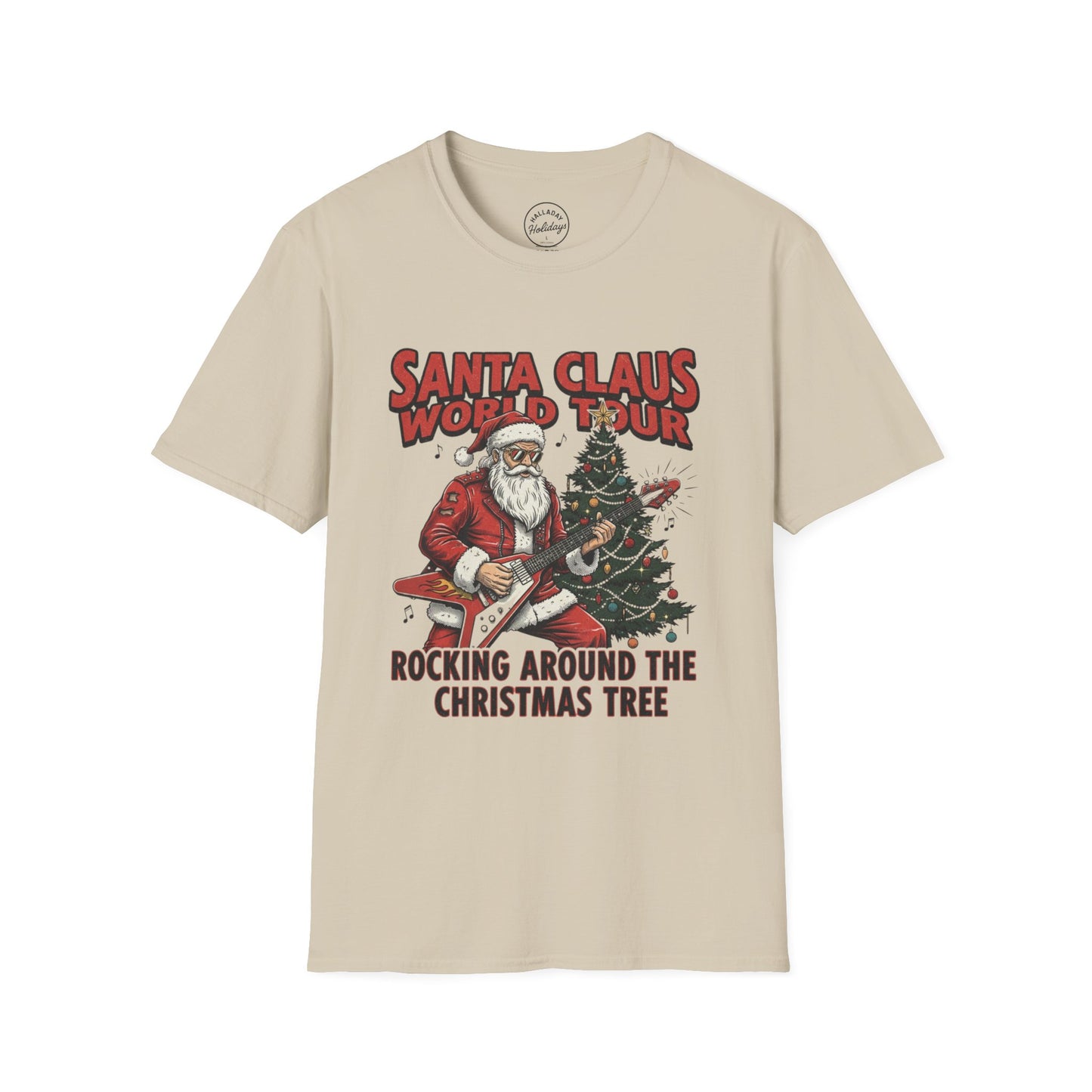 Santa Claus World Tour T-Shirt | Rocking Around the Christmas Tree | Holiday Gift | Unisex Tee | Christmas Apparel | Festive Wear