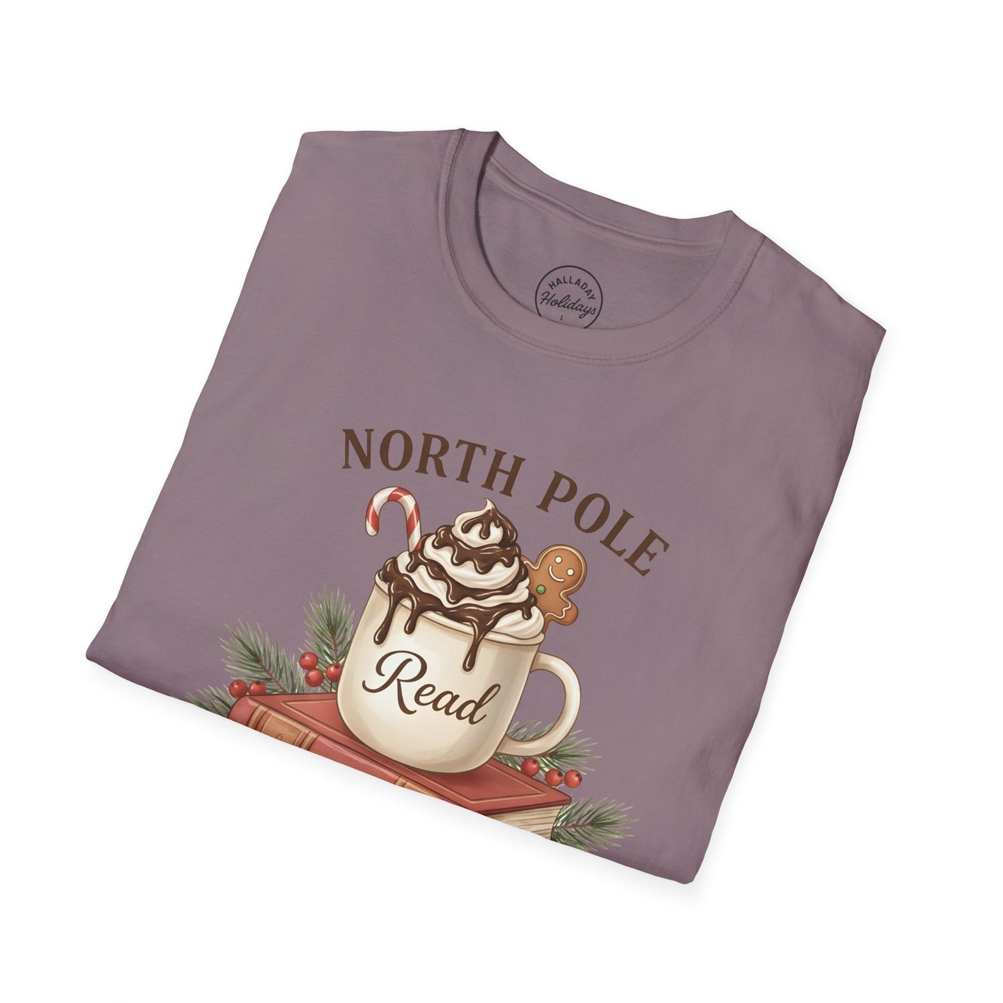 North Pole Book Club T-Shirt | Holiday Reading Tee, Christmas Gift, Cozy Vibes, Winter Apparel, Unisex Softstyle Shirt