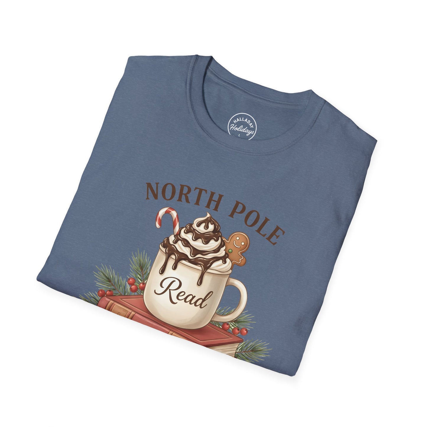 North Pole Book Club T-Shirt | Holiday Reading Tee, Christmas Gift, Cozy Vibes, Winter Apparel, Unisex Softstyle Shirt
