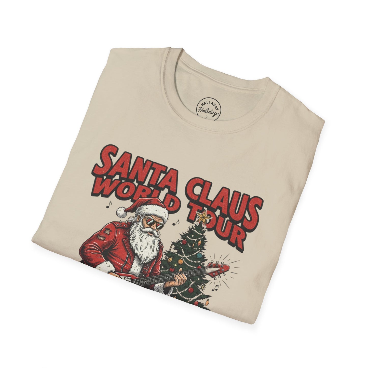 Santa Claus World Tour T-Shirt | Rocking Around the Christmas Tree | Holiday Gift | Unisex Tee | Christmas Apparel | Festive Wear
