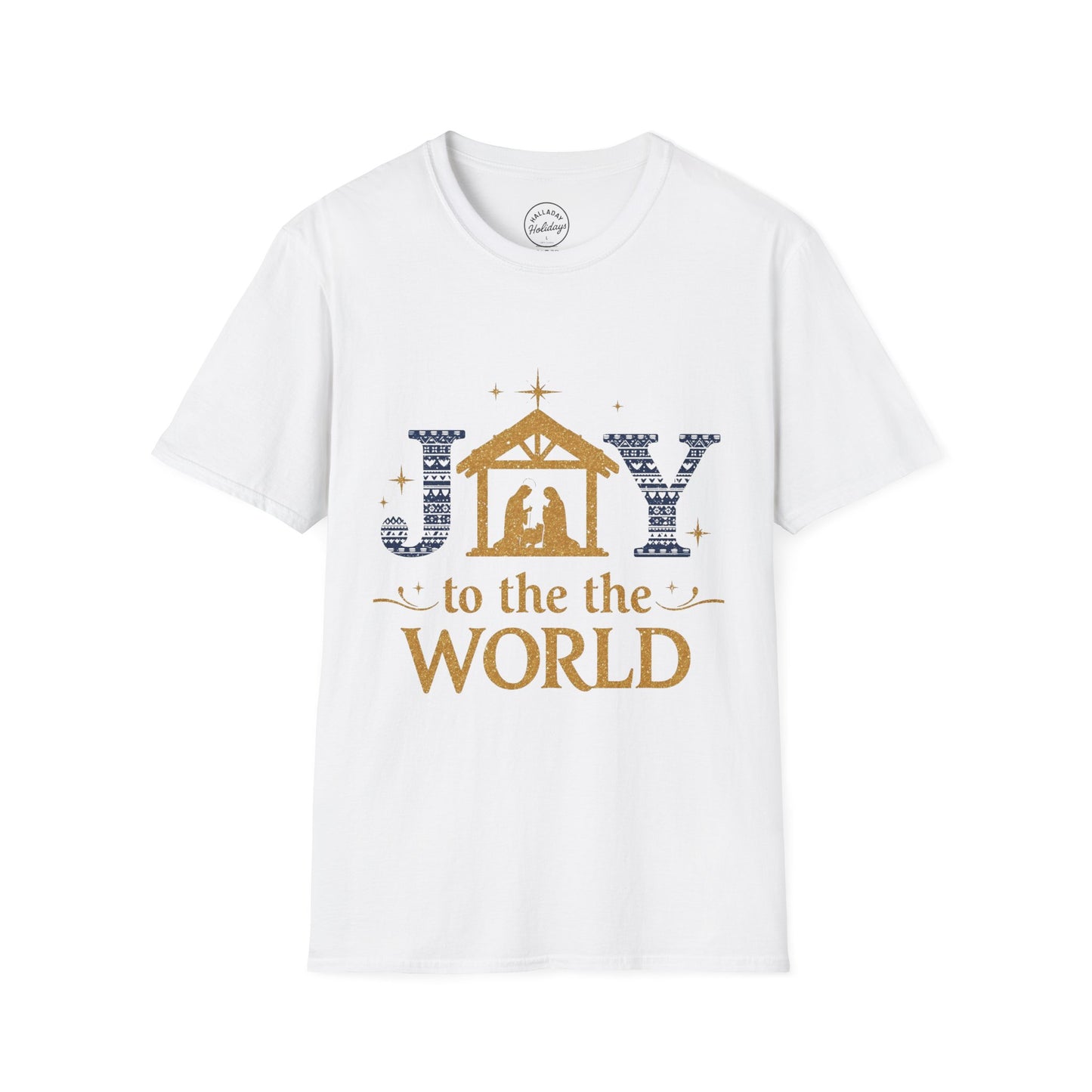 Joy to the World Unisex Softstyle T-Shirt, Christmas Gift, Holiday Tee, Faith Shirt, Cute Casual Wear, Seasonal Apparel