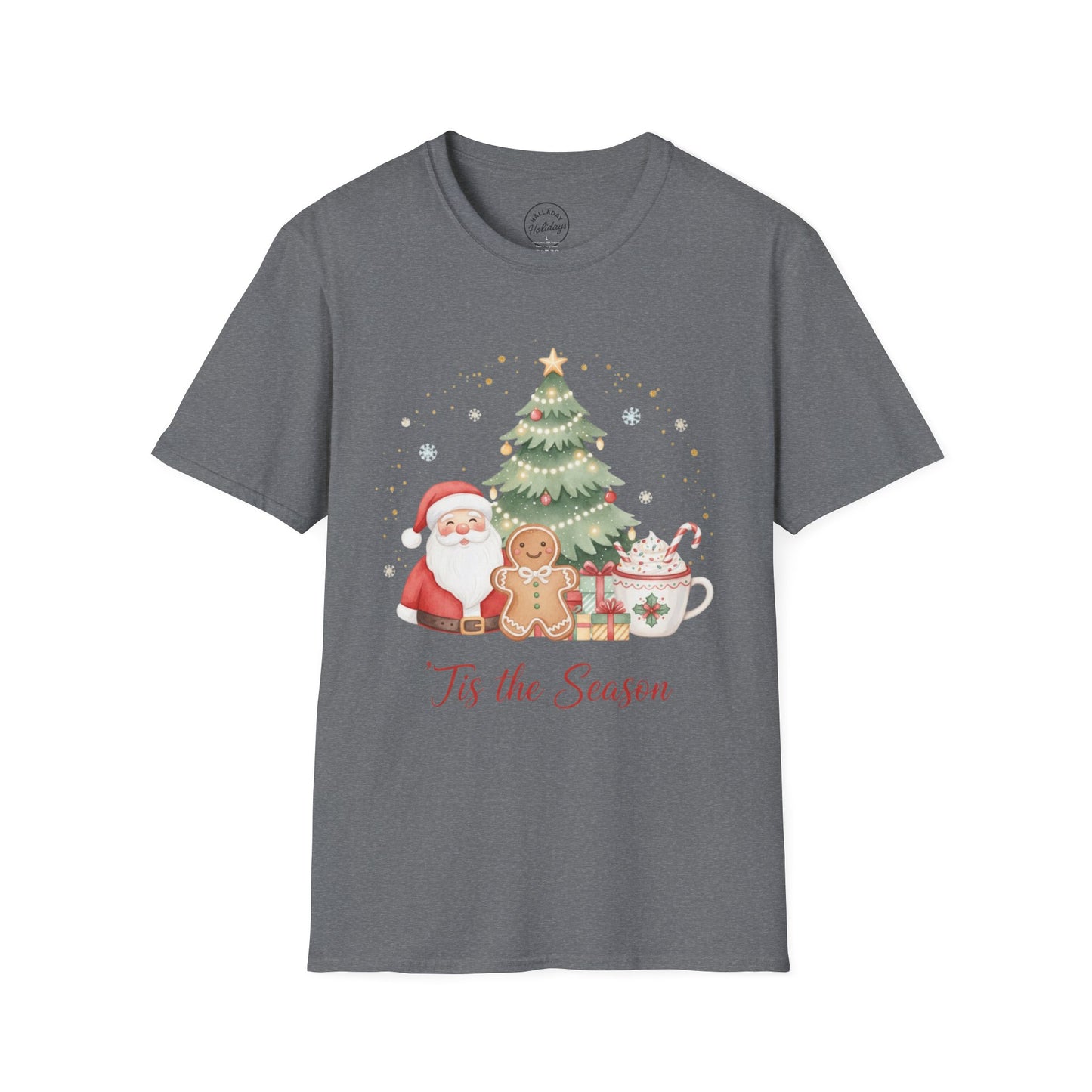 Cute Tis the Season Christmas Themed Unisex Softstyle T-Shirt
