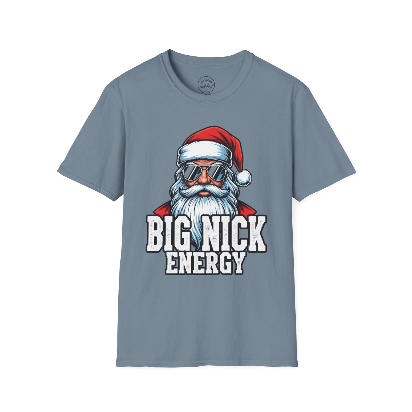 Funny Big Nick Energy Santa Christmas T-Shirt, Xmas Holiday Tee, Festive Top, Humorous Santa Shirt, Holiday Apparel