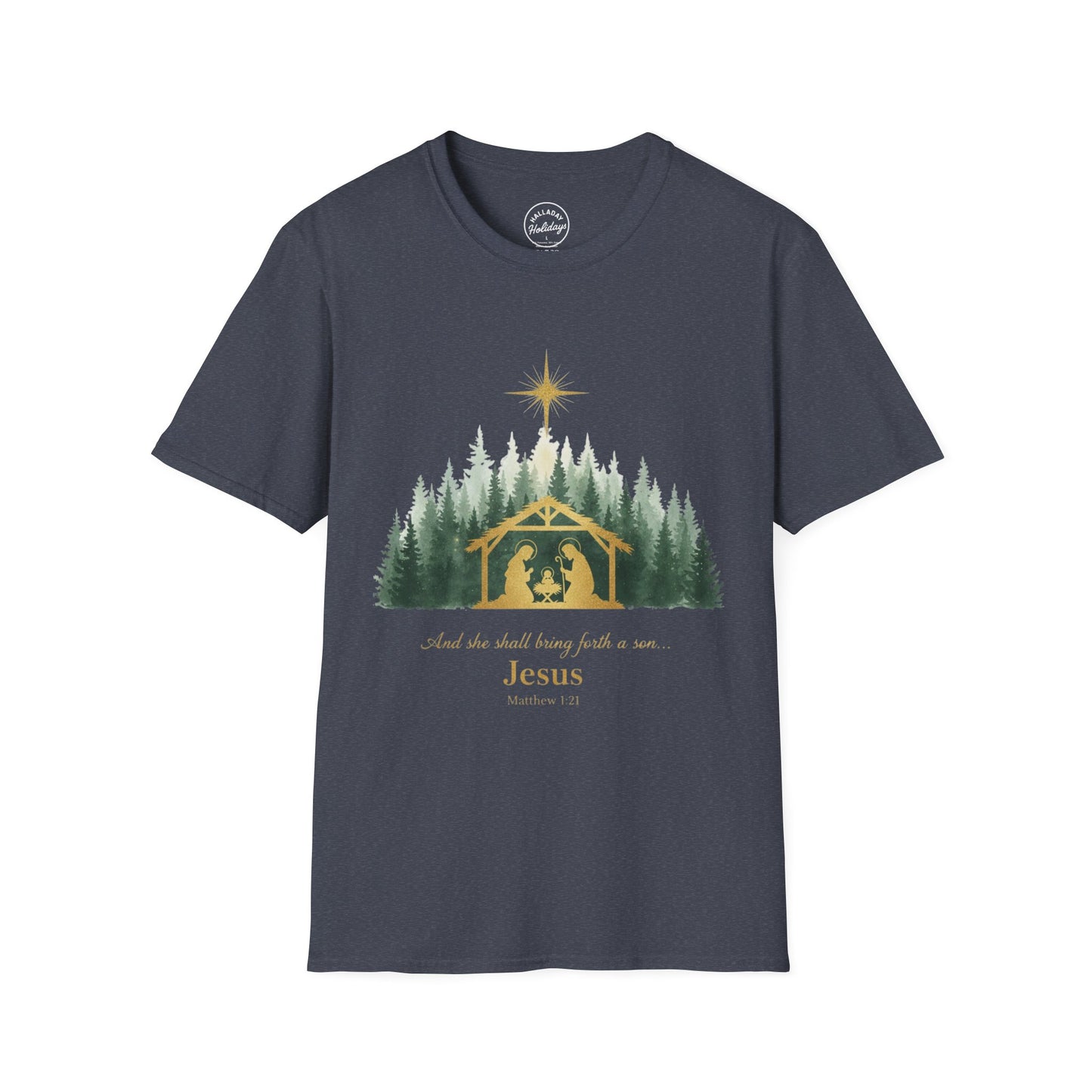 Jesus Nativity Scene T-Shirt, Christmas Gift, Religious Tee, Faith Shirt, Holiday Apparel, Spiritual Fashion