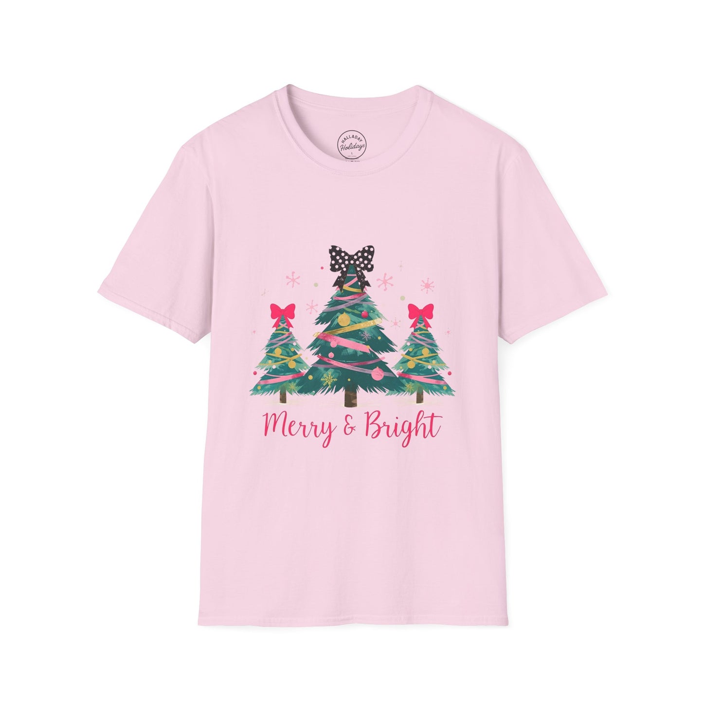 Merry & Bright Christmas T-Shirt, Holiday Tee, Unisex Festive Shirt, Christmas Gift, Seasonal Wear