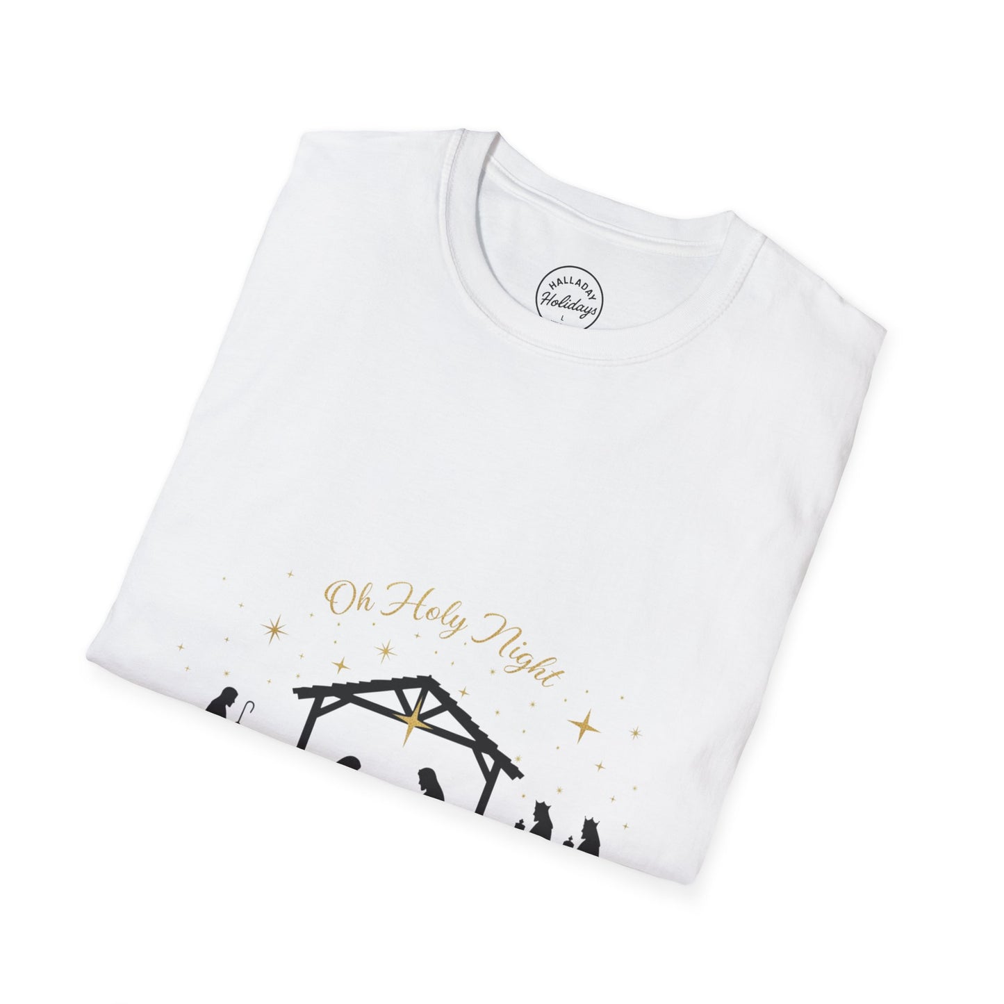 Holy Night Unisex T-Shirt - Christmas Gift, Nativity Scene Tee, Religious Apparel, Holiday Casual Wear, Faith-Based Merch