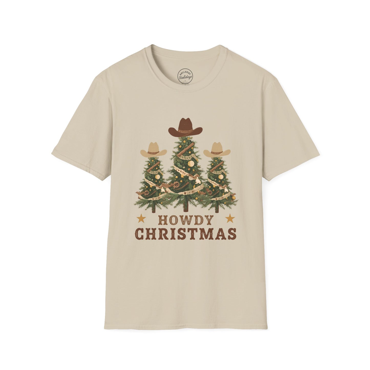 Howdy Christmas Cowboy T-Shirt, Fun Holiday Tee, Unisex Christmas Shirt, Festive Gift for Cowpoke, Holiday Party Wear