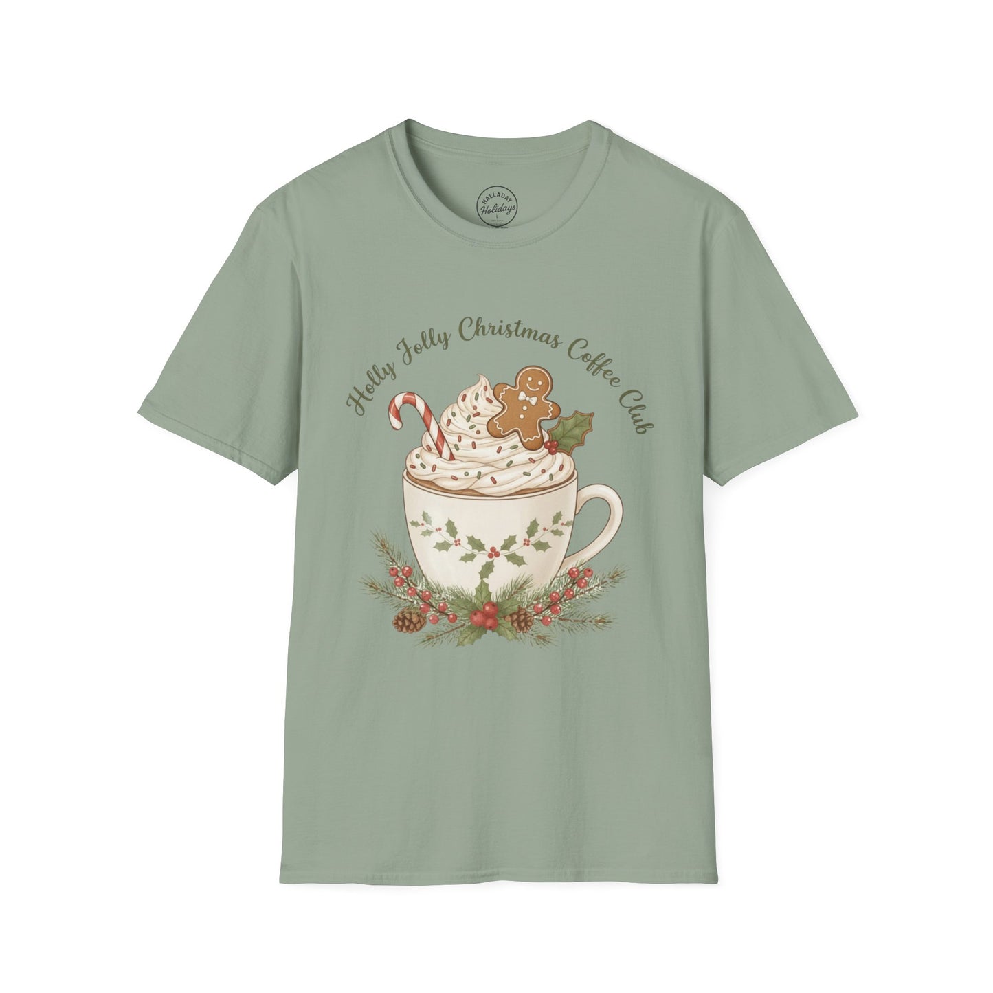 Christmas Coffee Club Unisex T-Shirt, Festive Holly Jolly Xmas Shirt, Holiday Gift for Coffee Lovers, Cute Christmas Tee, Coffee Club Shirt