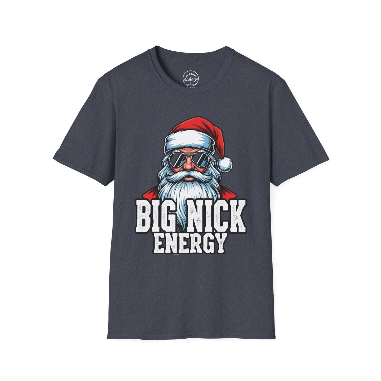Funny Big Nick Energy Santa Christmas T-Shirt, Xmas Holiday Tee, Festive Top, Humorous Santa Shirt, Holiday Apparel