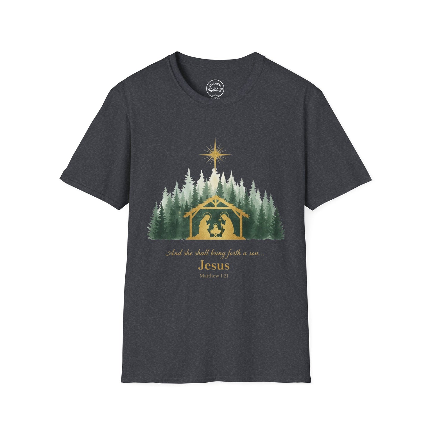 Jesus Nativity Scene T-Shirt, Christmas Gift, Religious Tee, Faith Shirt, Holiday Apparel, Spiritual Fashion