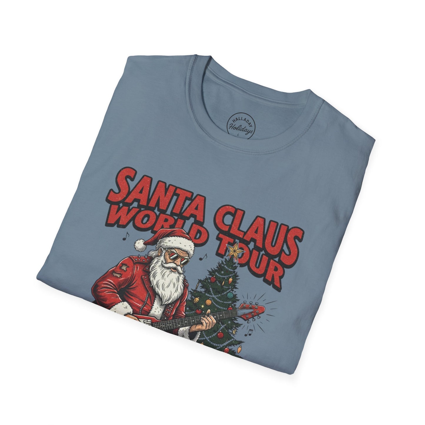 Santa Claus World Tour T-Shirt | Rocking Around the Christmas Tree | Holiday Gift | Unisex Tee | Christmas Apparel | Festive Wear