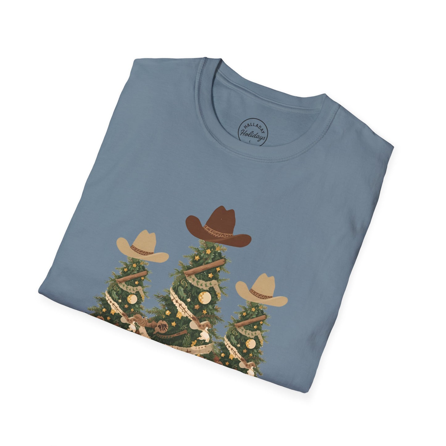 Howdy Christmas Cowboy T-Shirt, Fun Holiday Tee, Unisex Christmas Shirt, Festive Gift for Cowpoke, Holiday Party Wear