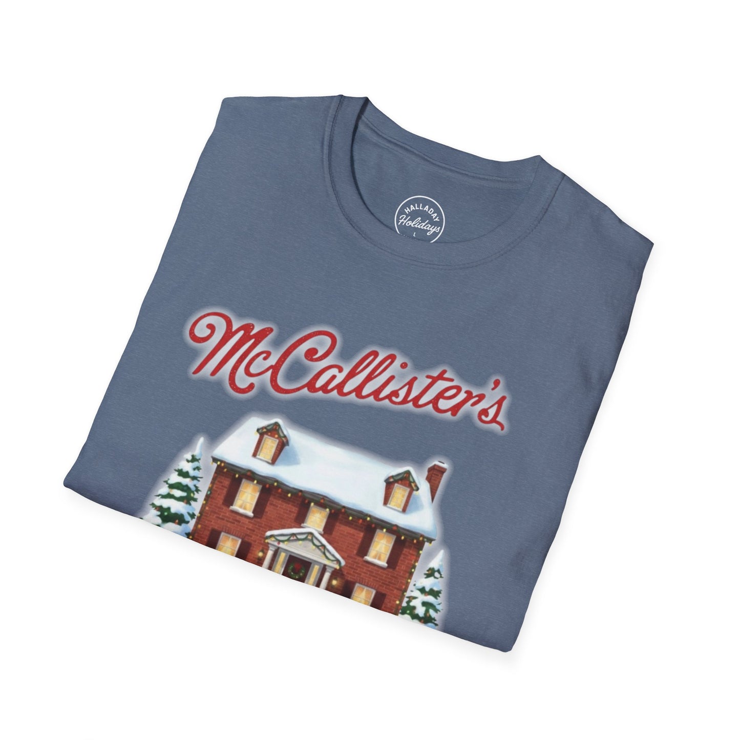 Funny McCallisters Security Christmas Unisex Softstyle T-Shirt, Holiday Humor Tee, Festive Xmas Top, Home Alone Movie Shirt, Family Gift