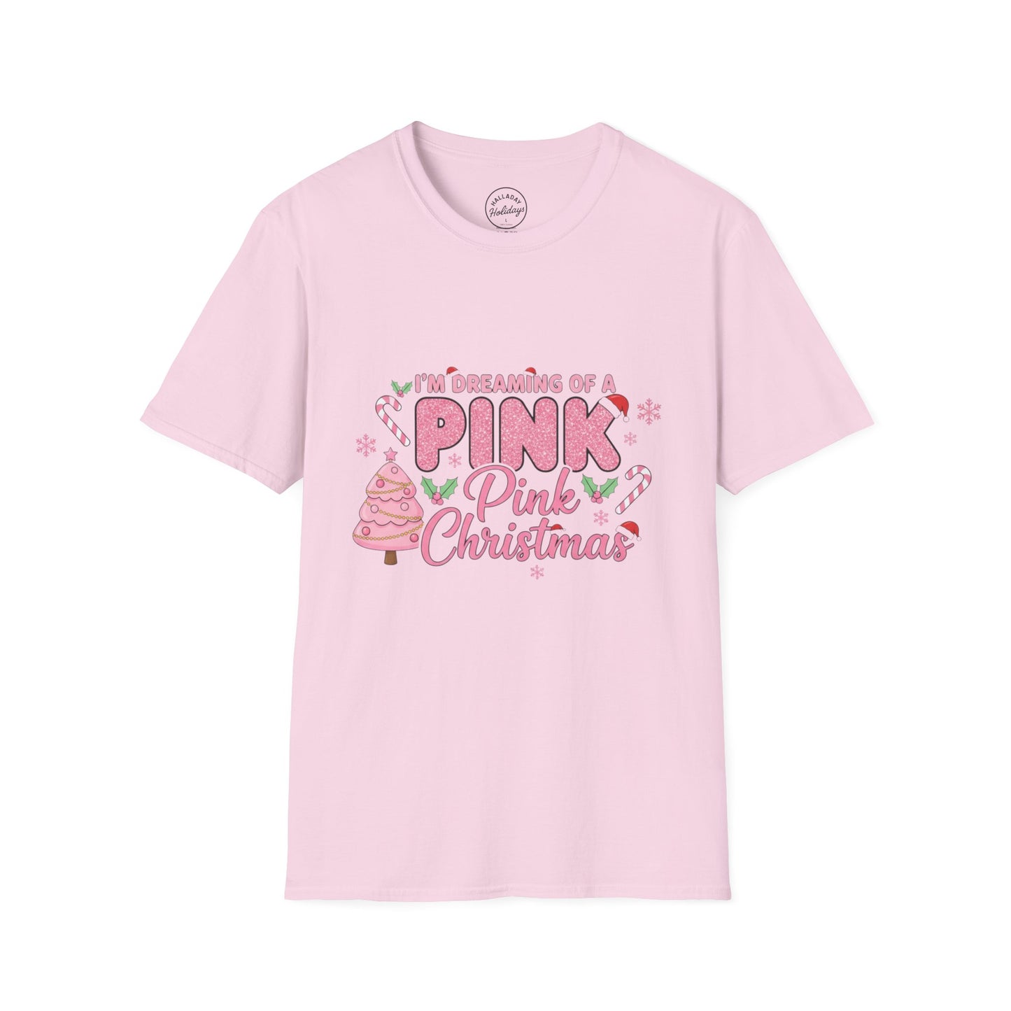 I'm Dreaming of Pink Christmas T-Shirt, Holiday Shirt, Christmas Gift, Unisex Tee, Pink Christmas Apparel, Festive Wear
