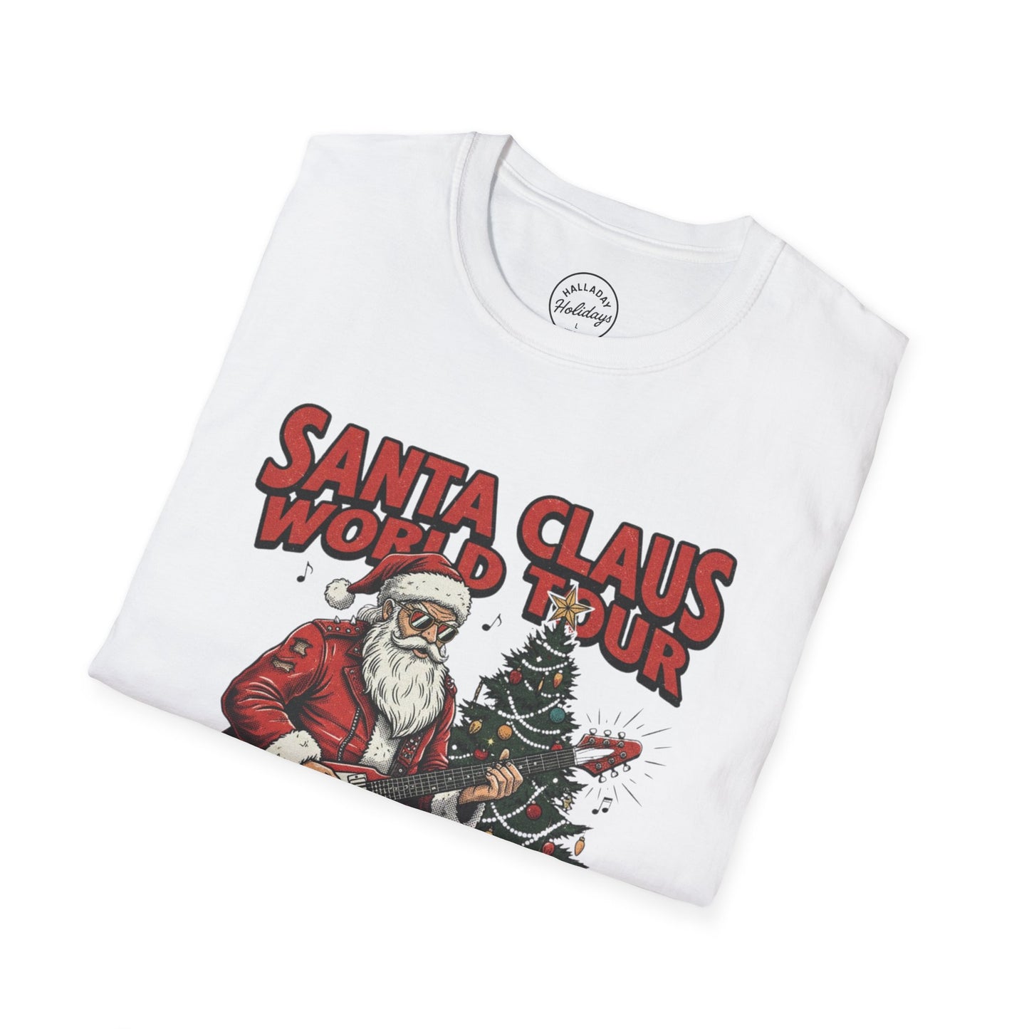 Santa Claus World Tour T-Shirt | Rocking Around the Christmas Tree | Holiday Gift | Unisex Tee | Christmas Apparel | Festive Wear