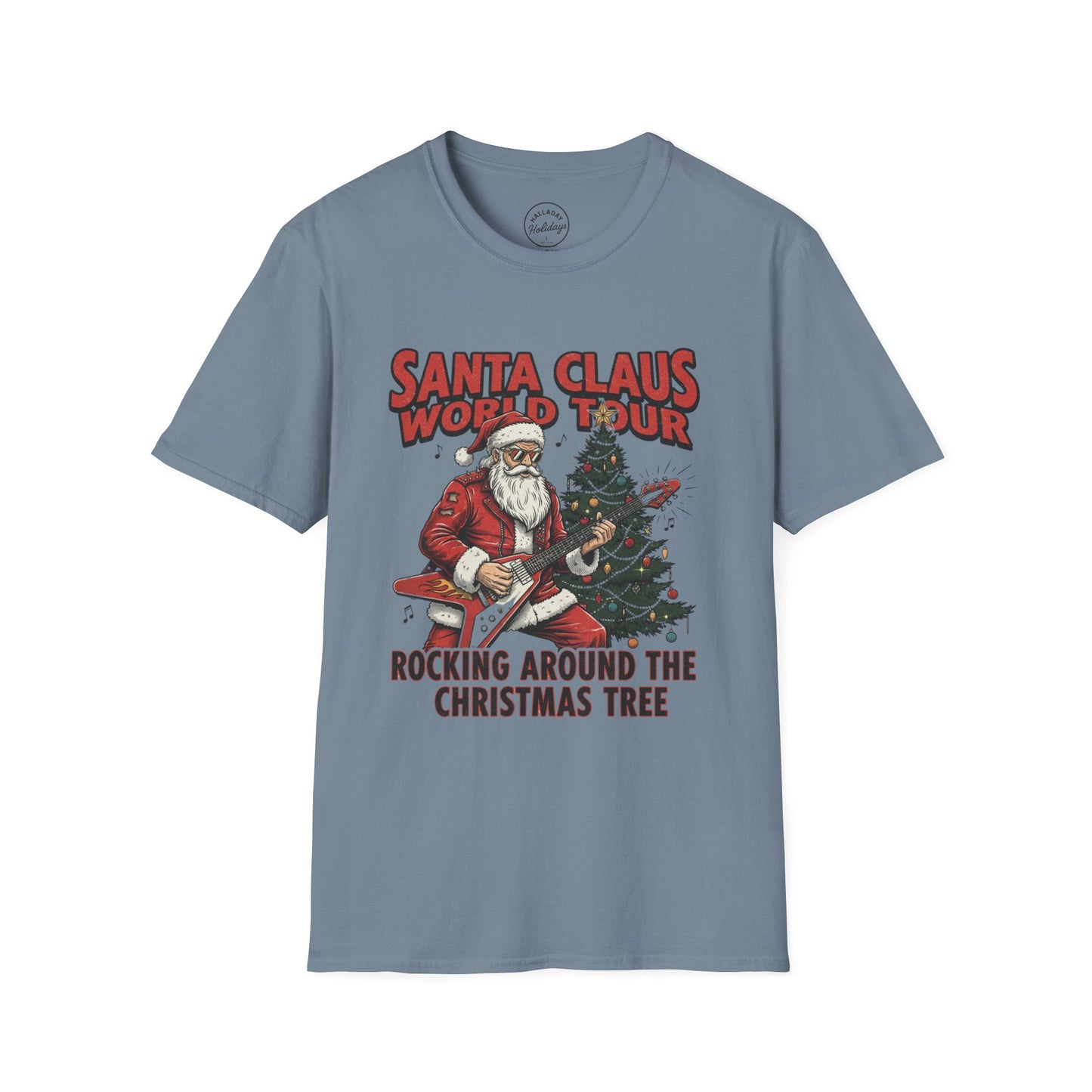 Santa Claus World Tour T-Shirt | Rocking Around the Christmas Tree | Holiday Gift | Unisex Tee | Christmas Apparel | Festive Wear