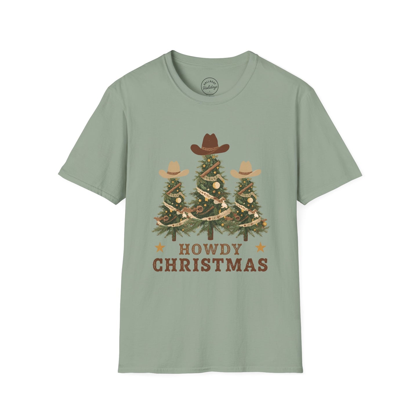 Howdy Christmas Cowboy T-Shirt, Fun Holiday Tee, Unisex Christmas Shirt, Festive Gift for Cowpoke, Holiday Party Wear