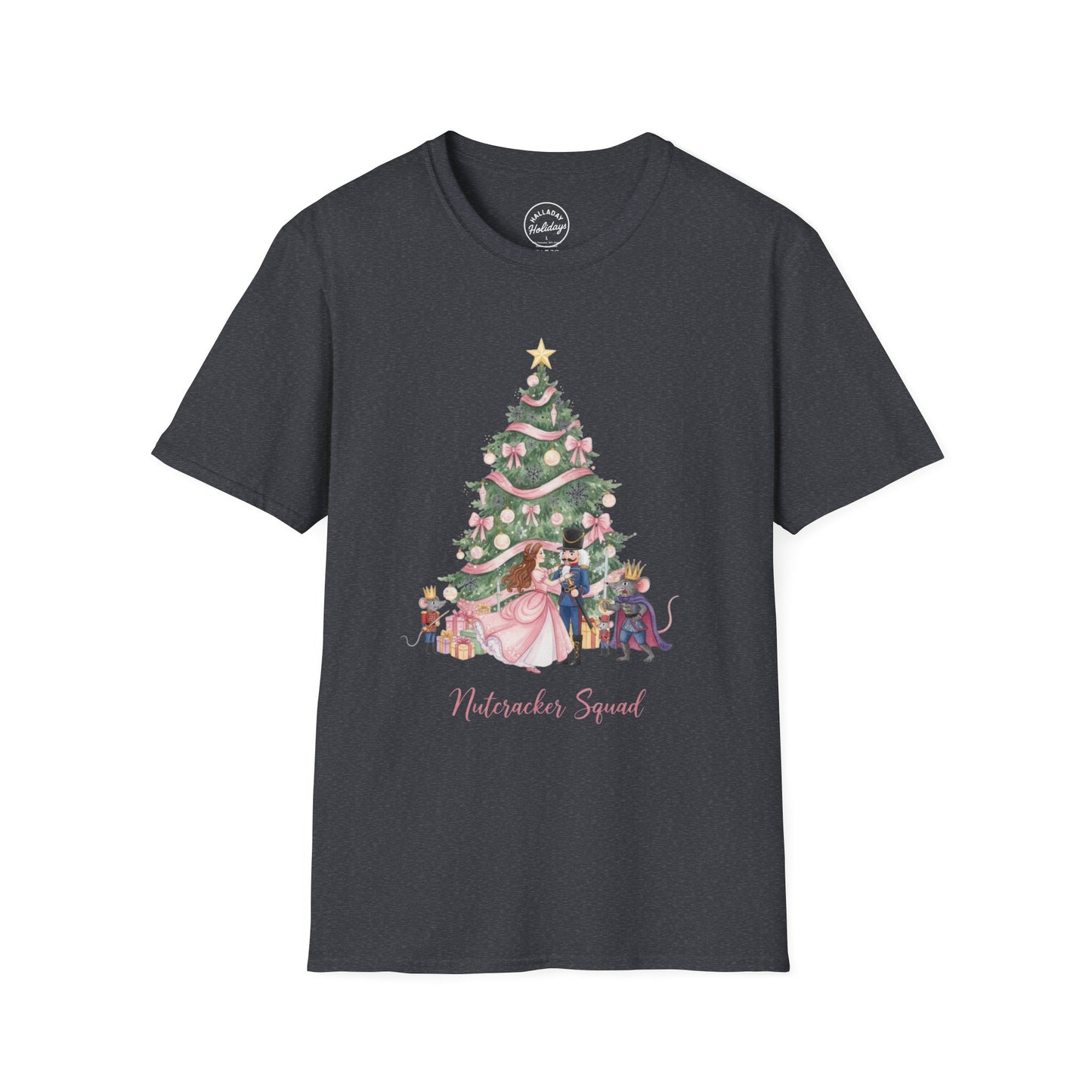 Nutcracker Pink Christmas T-Shirt, Holiday Cute Ballet Xmas Tee, Festive Toy Soldier Shirt, Nutcracker Ballet Themed Top, Christmas Party