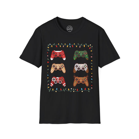 Festive Gamer T-Shirt, Holiday Tee, Video Game Shirt, Christmas Gift, Cozy Casual Top, Unisex Graphic Tee
