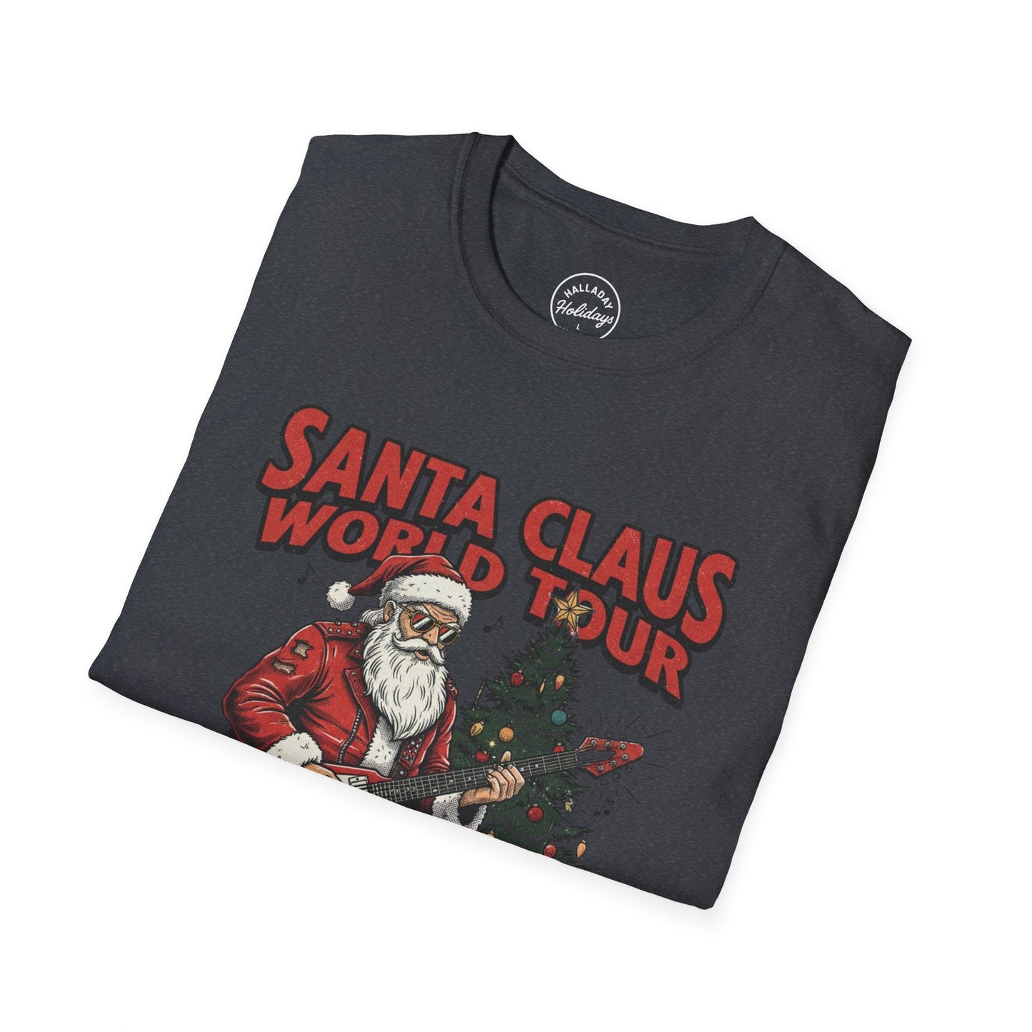Santa Claus World Tour T-Shirt | Rocking Around the Christmas Tree | Holiday Gift | Unisex Tee | Christmas Apparel | Festive Wear