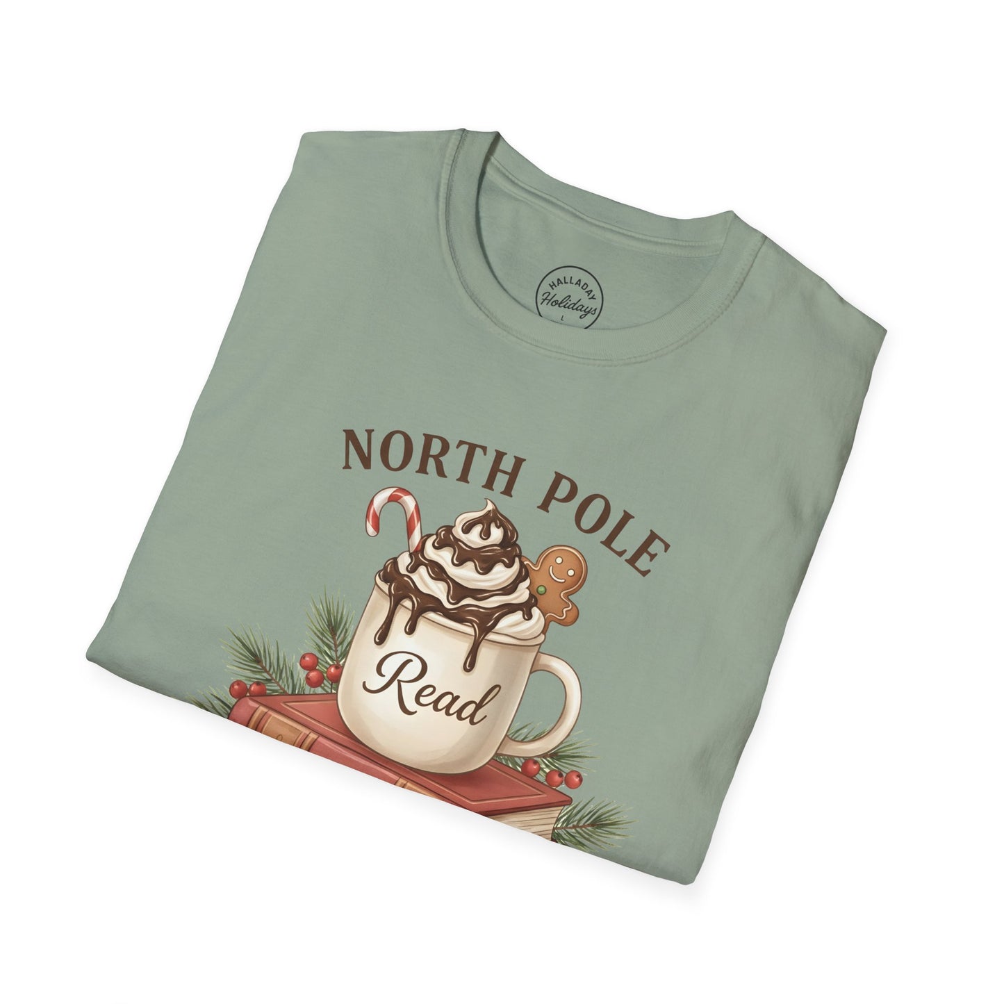 North Pole Book Club T-Shirt | Holiday Reading Tee, Christmas Gift, Cozy Vibes, Winter Apparel, Unisex Softstyle Shirt