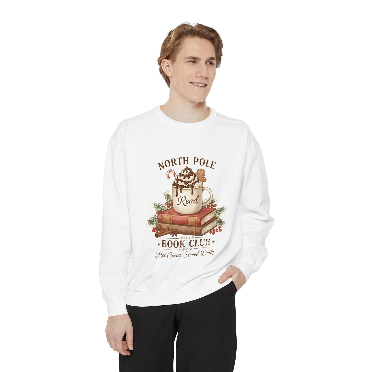 North Pole Book Club Sweatshirt — Cozy Christmas Reading Crewneck