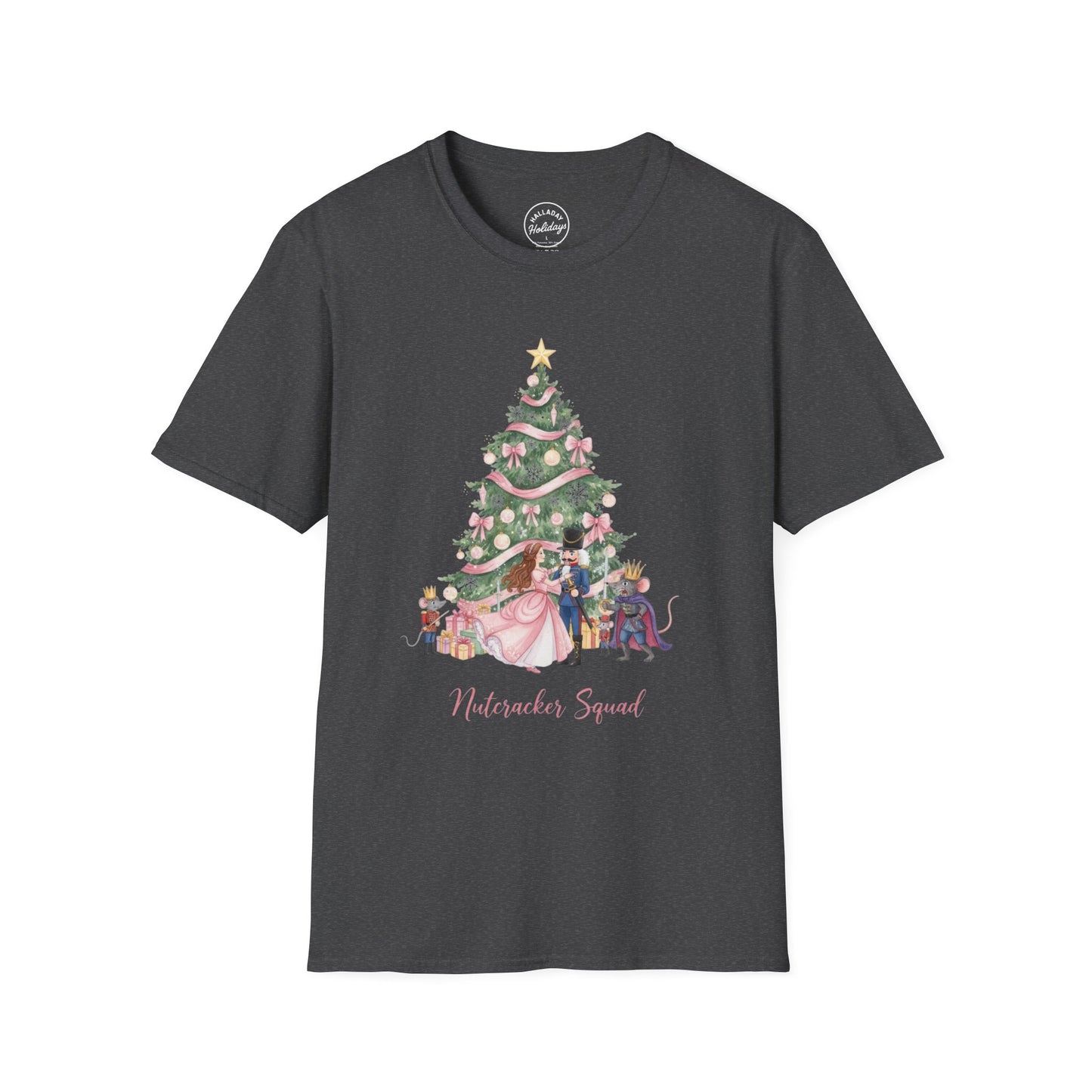Nutcracker Pink Christmas T-Shirt, Holiday Cute Ballet Xmas Tee, Festive Toy Soldier Shirt, Nutcracker Ballet Themed Top, Christmas Party